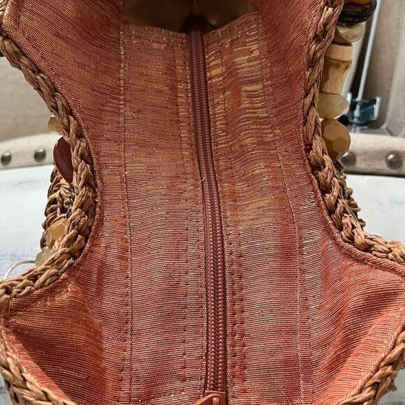 Cappelli Straworld Inc Elegant Crochet Tote with Beaded Handle NWOT - Picture 12 of 12